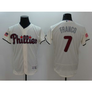 MLB Phillies 7 Maikel Franco Cream Stars and Stripes Flexbase Men Jersey