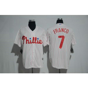 MLB Phillies 7 Maikel Franco White Cool Base Men Jersey