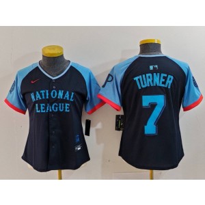 MLB Phillies 7 Trea Turner Black 2024 All-Star Nike Cool Base Youth Jersey