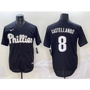 MLB Phillies 8 Nick Castellanos Black Nike Cool Base Men Jersey