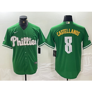 MLB Phillies 8 Nick Castellanos Green Nike Cool Base Men Jersey