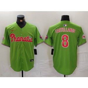 MLB Phillies 8 Nick Castellanos Green Nike Cool Base Men Jersey