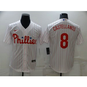 MLB Phillies 8 Nick Castellanos White Cool Base Men Jersey