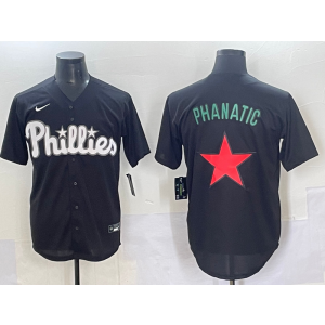MLB Phillies Blank Black Star Logo Nike Cool Base Men Jersey