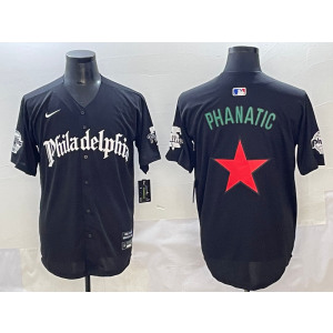 MLB Phillies Blank Black Star Nike Cool Base Men Jersey