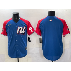 MLB Phillies Blank Blue Alternate 2025 All Star Nike Cool Base Men Jersey 1