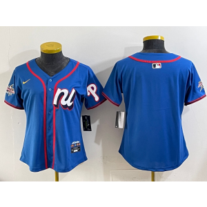 MLB Phillies Blank Blue National League 2025 All Star Nike Cool Base Women Jersey