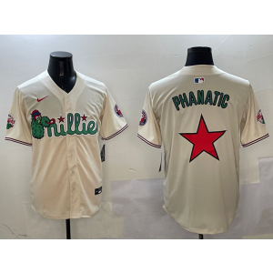 MLB Phillies Blank Cream Nike Cool Base Men Jersey