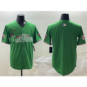 MLB Phillies Blank Green Nike Cool Base Men Jersey