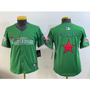 MLB Phillies Blank Green Star Logo Nike Cool Base Women Jersey