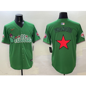 MLB Phillies Blank Logo Green Nike Cool Base Men Jersey