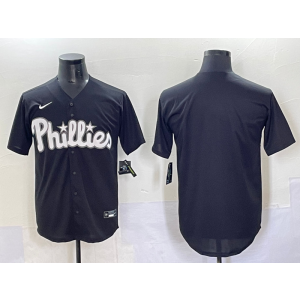 MLB Phillies Blank New Black Nike Cool Base Men Jersey