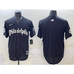 MLB Phillies Blank New Black Nike Cool Base Men Jersey
