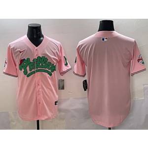 MLB Phillies Blank Pink Nike Cool Base Men Jersey