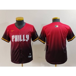 MLB Phillies Blank Red 2024 City Connect Nike Cool Base Youth Jersey