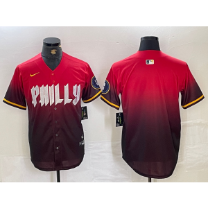 MLB Phillies Blank Red City Connect Nike Cool Base Men Jersey