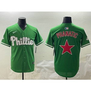 MLB Phillies Blank Star Logo Green Nike Cool Base Men Jersey