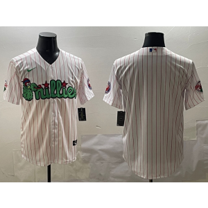MLB Phillies Blank White Nike Cool Base Men Jersey