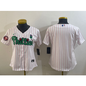 MLB Phillies Blank White Nike Cool Base Women Jersey