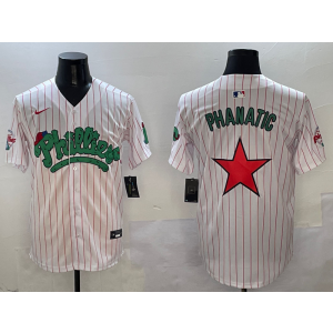 MLB Phillies Blank White Star Logo Nike Cool Base Men Jersey