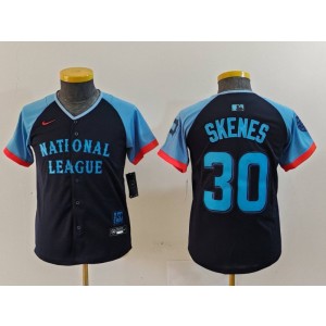 MLB Pirate 30 Paul Skene Black 2024 All-Star Nike Cool Base Youth Jersey