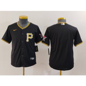 MLB Pirate Blank Black Nike Cool Base Youth Jersey