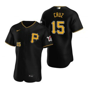 MLB Pirates 15 Oneil Cruz Black Nike Flexbase Men Jersey