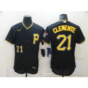 MLB Pirates 21 Roberto Clemente Black Flexbase Men Jersey