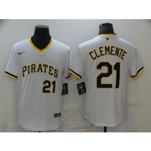 MLB Pirates 21 Roberto Clemente White Nike Cool Base Men Jersey