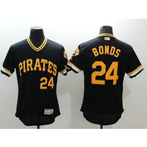 MLB Pirates 24 Barry Bonds Black Flexbase Cooperstown Men Jersey