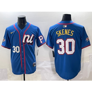 MLB Pirates 30 Paul Skene Blue National League 2025 All Star Nike Cool Base Men Jersey