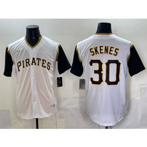 MLB Pirates 30 Skenes White Nike Cool Base Men Jersey
