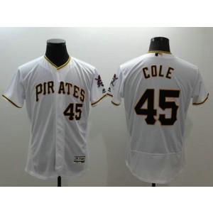 MLB Pirates 45 Gerrit Cole White Flexbase Men Jersey