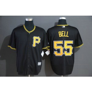 MLB Pirates 55 Josh Bell Black Cool Base Men Jersey
