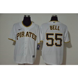MLB Pirates 55 Josh Bell White 2020 Nike Cool Base Men Jersey