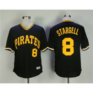MLB Pirates 8 Willie Stargell Black 1979 Throwback Men Jersey