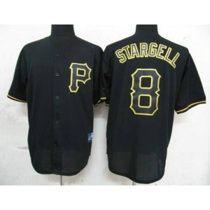 MLB Pirates 8 Willie Stargell Black Fashion Men Jersey