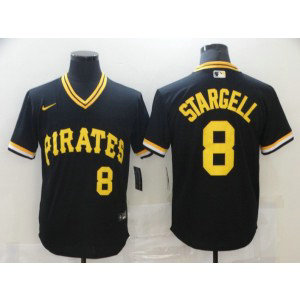 MLB Pirates 8 Willie Stargell Black Nike Cool Base Men Jersey