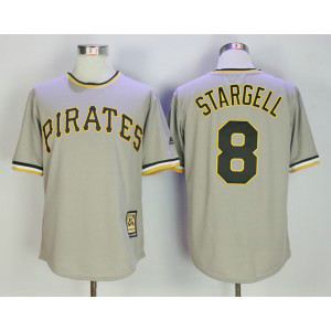 MLB Pirates 8 Willie Stargell Gray Cooperstown Collection Men Jersey