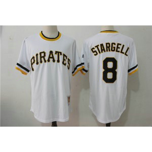 MLB Pirates 8 Willie Stargell White MandN Men Jersey