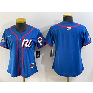 MLB Pirates Blank Blue National League 2025 All Star Nike Cool Base Women Jersey
