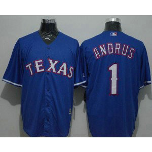MLB Rangers 1 Elvis Andrus Blue New Cool Base Men Jersey