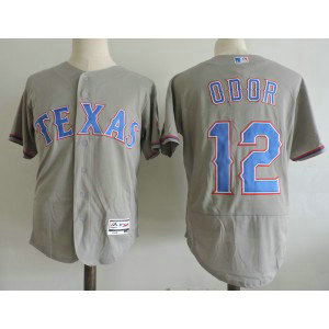 MLB Rangers 12 Rougned Odor Grey Flexbase Men Jersey