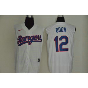 MLB Rangers 12 Rougned Odor White 2020 Nike Cool Base Sleeveless Men Jersey
