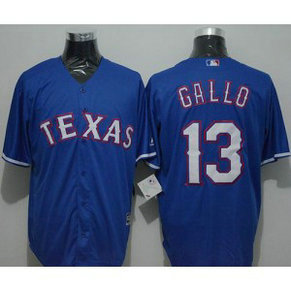 MLB Rangers 13 Joey Gallo Blue New Cool Base Men Jersey