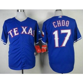 MLB Rangers 17 Shin Soo Choo Blue Cool Base Men Jersey