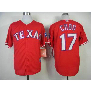 MLB Rangers 17 Shin Soo Choo Red Cool Base Men Jersey