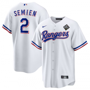 MLB Rangers 2 Marcus Semien 2023 White World Series Nike Cool Base Men Jersey