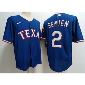 MLB Rangers 2 Marcus Semien Blue Nike Cool Base Men Jersey