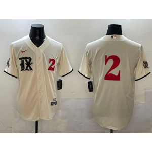 MLB Rangers 2 Marcus Semien Cream City Nike Cool Base Men Jersey